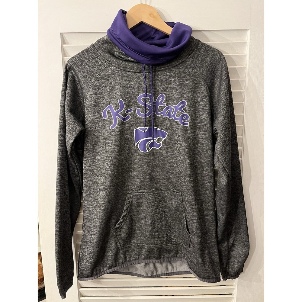 Kansas State Wildcats Women's Funnel Neck Pullover‎ Sweatshirt - Charcoal - KSU